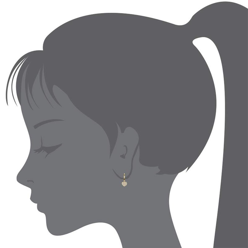 Lovearing 14k Gold Plated Brass White Heart Plain Huggy Baby Girls Hoop Earrings - Image 3